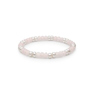 Bratara cu perle naturale si cuart roz cu argint DiAmanti 254-109B-G 